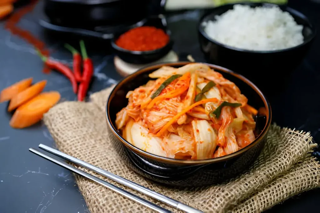 Kimchi, Traditional Korean fermented dish, Kimchi history, Popular Korean side dish, Classic Kimchi ingredients, Homemade Kimchi recipe, How to ferment Kimchi, Best way to store Kimchi, Homemade Korean Kimchi, Types of Kimchi, Kimchi probiotics, Health benefits of fermented foods, Is Kimchi good for gut health?, Napa cabbage Kimchi, Korean radish Kimchi, Gochugaru (Korean red pepper flakes), Garlic and ginger in Kimchi, Fish sauce in Kimchi, Salted shrimp Kimchi, Green onions in Kimchi, Glutinous rice flour paste, How to make Kimchi at home, Step-by-step Kimchi guide, Kimchi fermentation process, Fermentation time for Kimchi, How to store Kimchi properly, Enhancing Kimchi flavors,